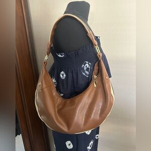 Brown Vegan leather slouch hobo bag